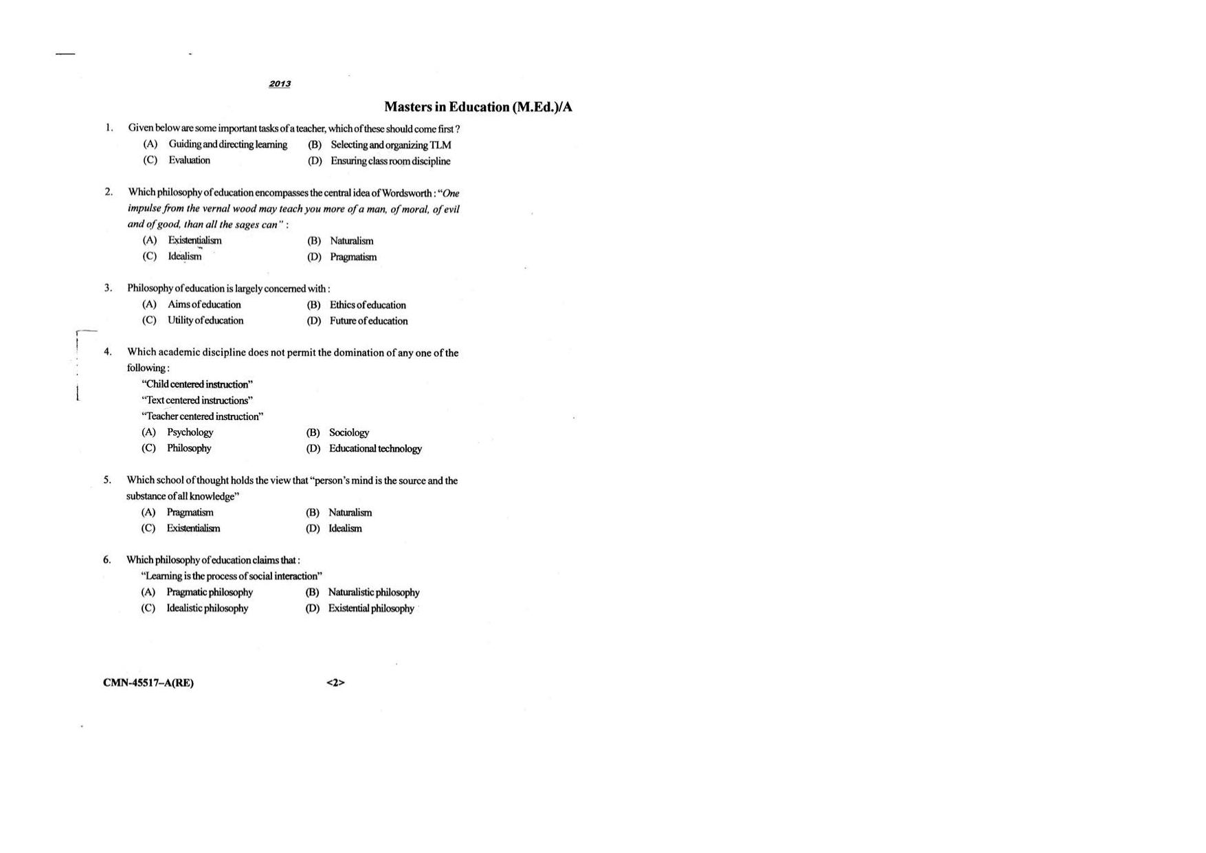 KUET 2023 M.Ed Question Paper - Page 58
