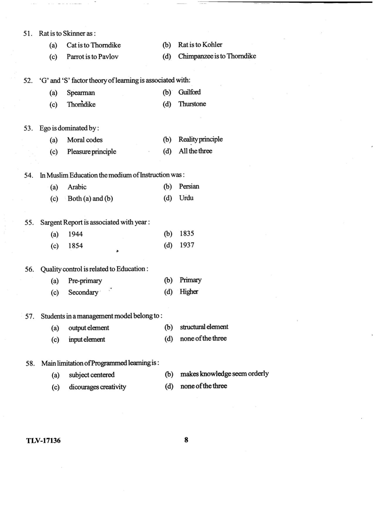 KUET 2023 M.Ed Question Paper - Page 82