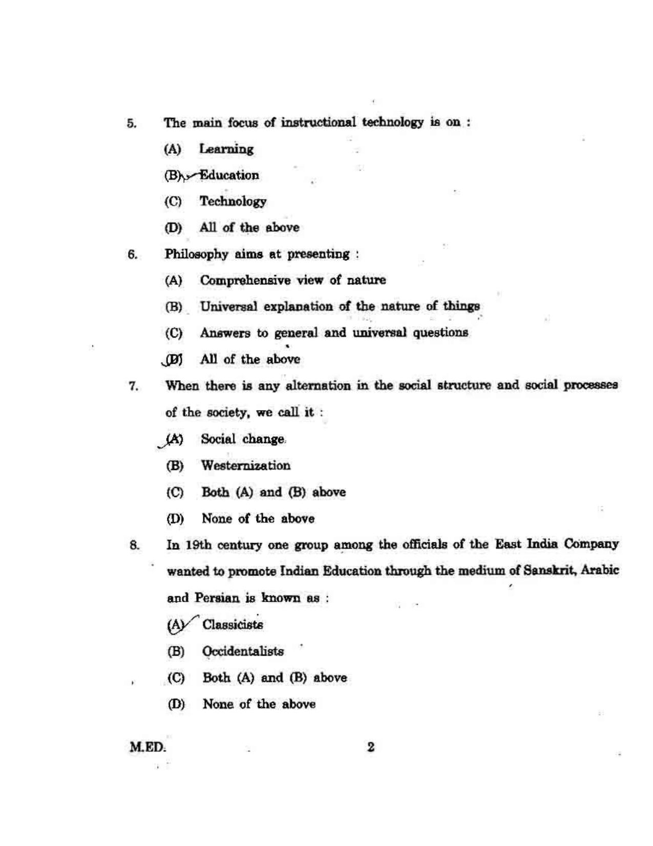 KUET 2023 M.Ed Question Paper - Page 92