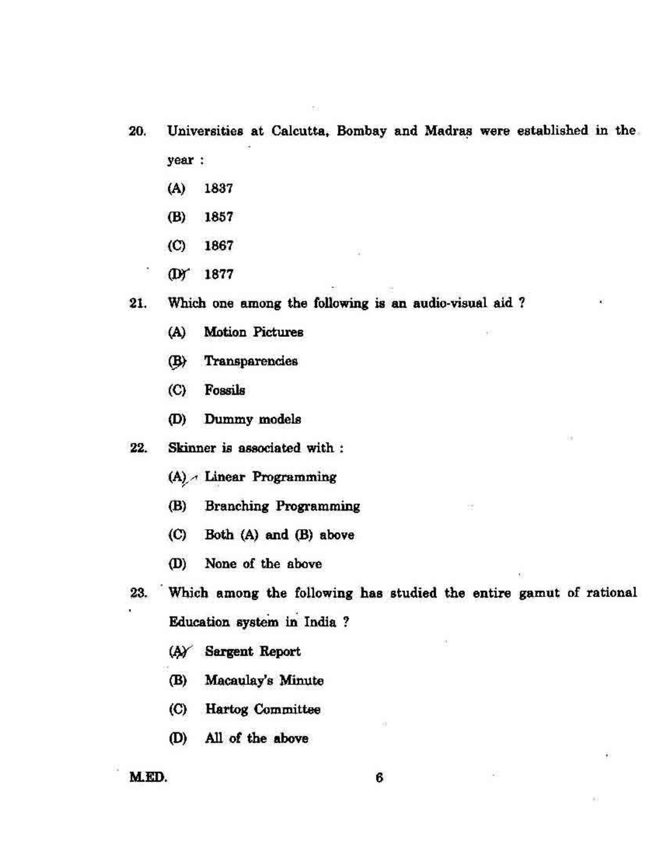 KUET 2023 M.Ed Question Paper - Page 96