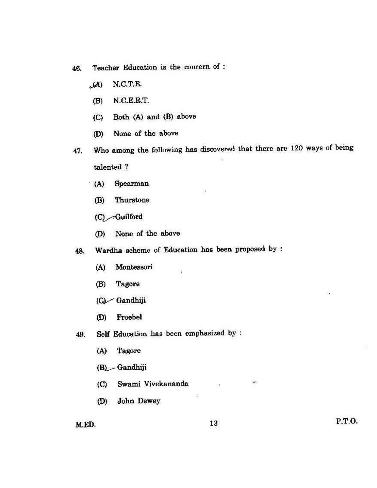 KUET 2023 M.Ed Question Paper - Page 103