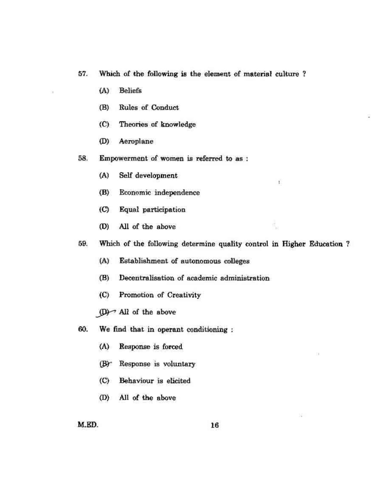 KUET 2023 M.Ed Question Paper - Page 106