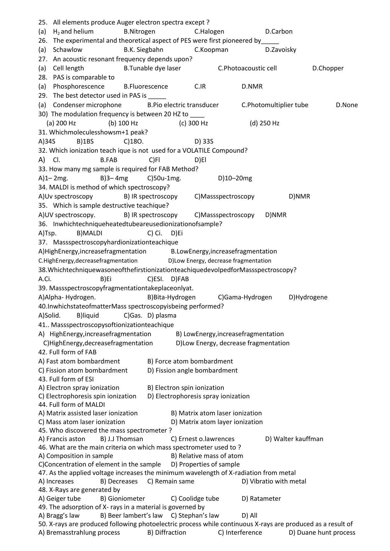 Hemchand North Gujarat University Sample Paper July-Sept 2021: M.Sc. Sem- III CH N N – 604 (P)- Physical Chemistry Paper Code - 6013 ( New course) - Page 2