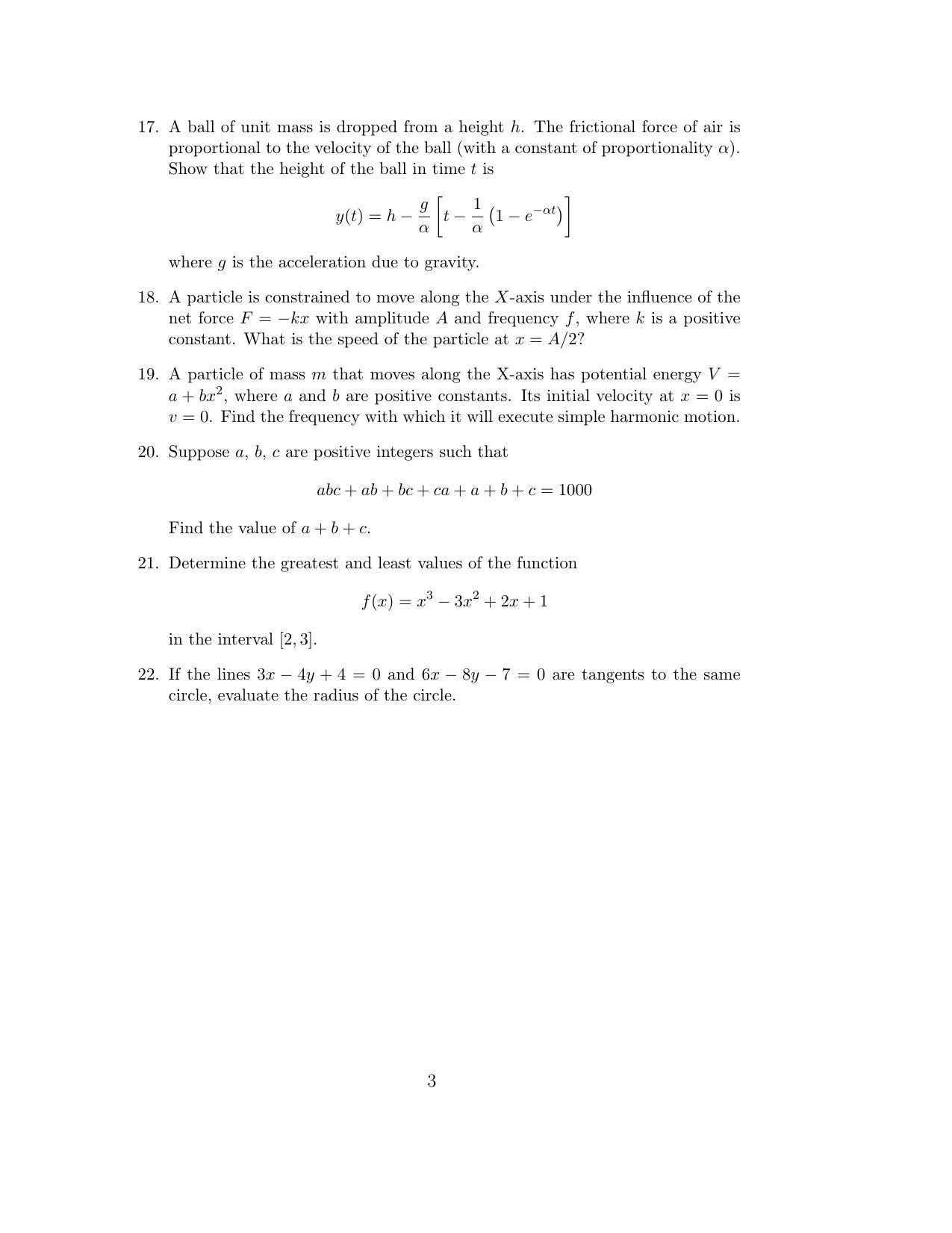 ISI Admission Test JRF in Physics and Applied Mathematics PHB 2016 Sample Paper - Page 3