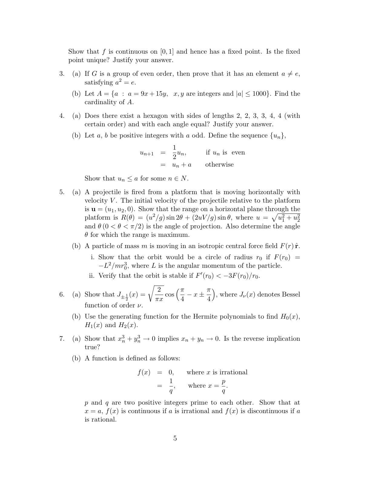 ISI Admission Test JRF in Physics and Applied Mathematics PHB 2016 Sample Paper - Page 5