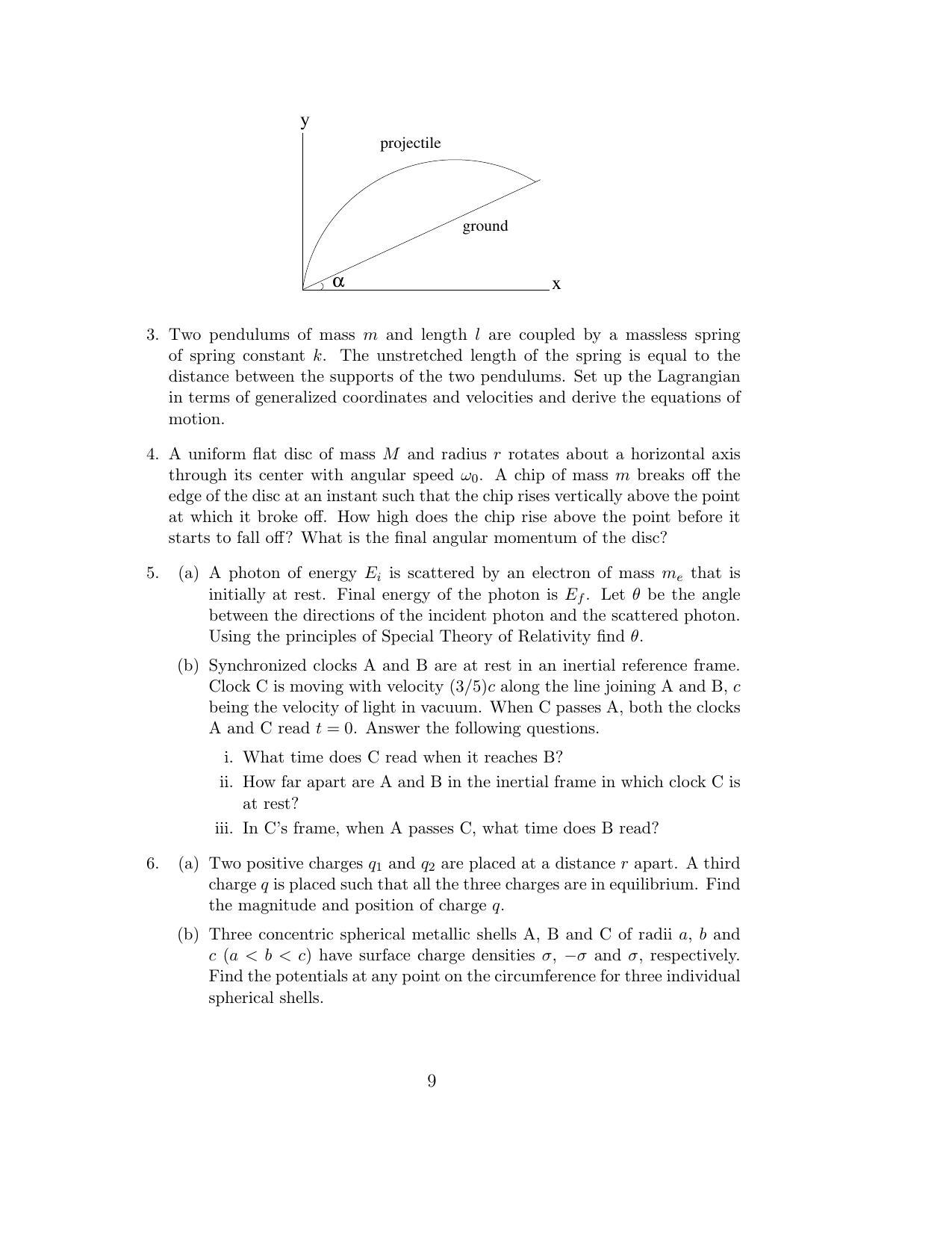 ISI Admission Test JRF in Physics and Applied Mathematics PHB 2016 Sample Paper - Page 9