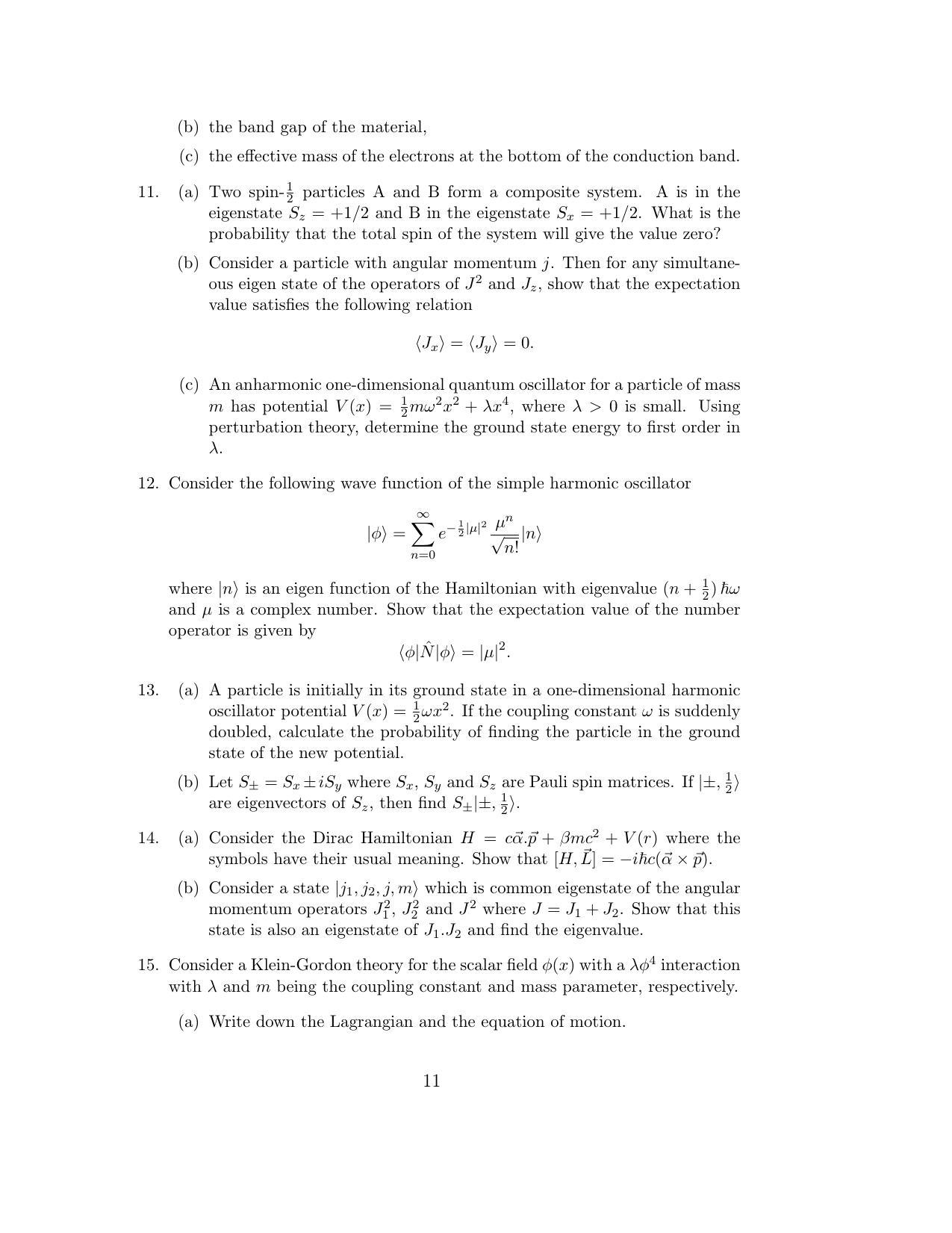 ISI Admission Test JRF in Physics and Applied Mathematics PHB 2016 Sample Paper - Page 11