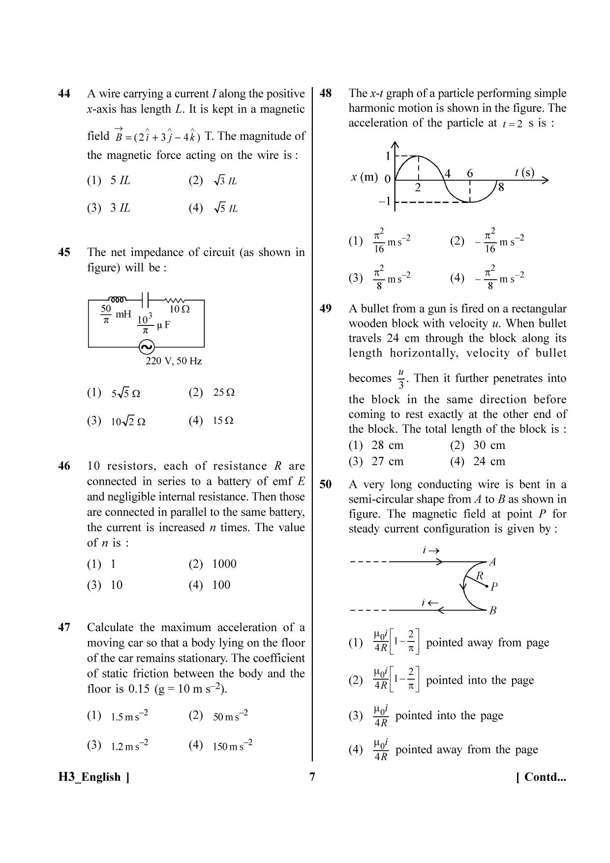 NEET 2023 H3 Question Paper - Page 7