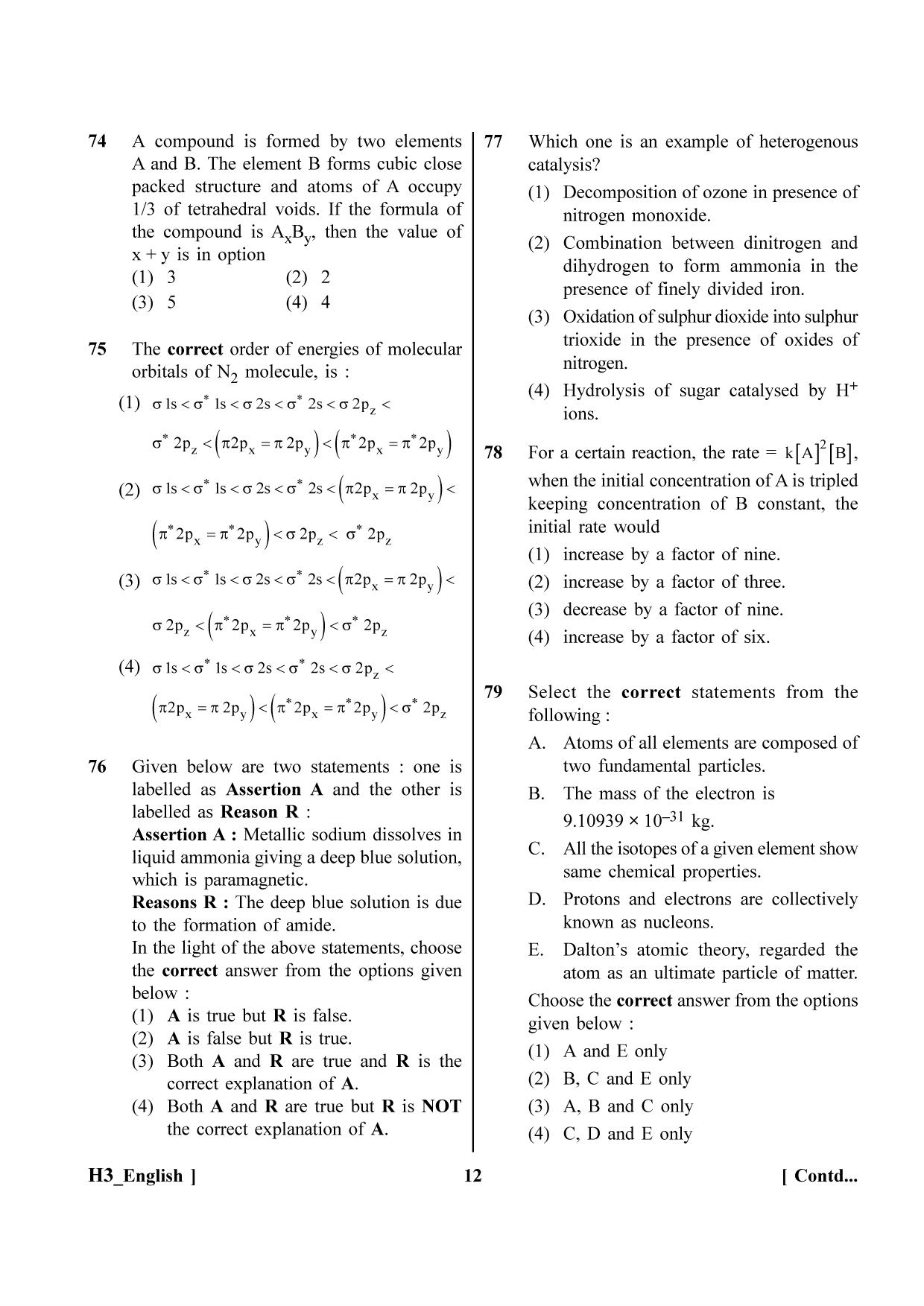 NEET 2023 H3 Question Paper - Page 12