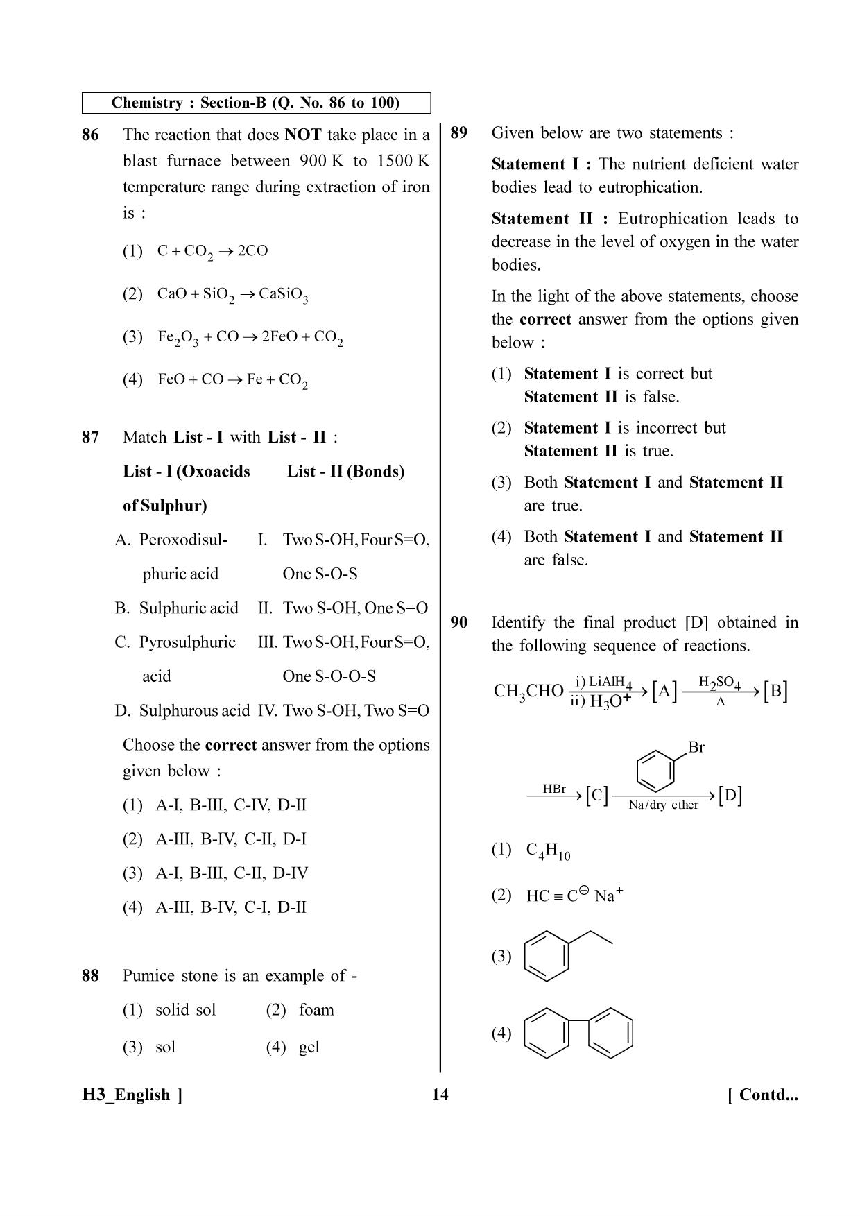 NEET 2023 H3 Question Paper - Page 14