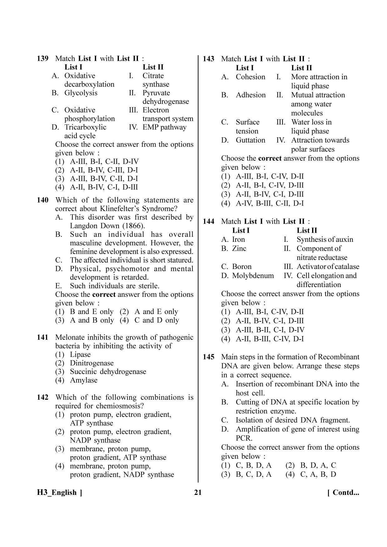 NEET 2023 H3 Question Paper - Page 21