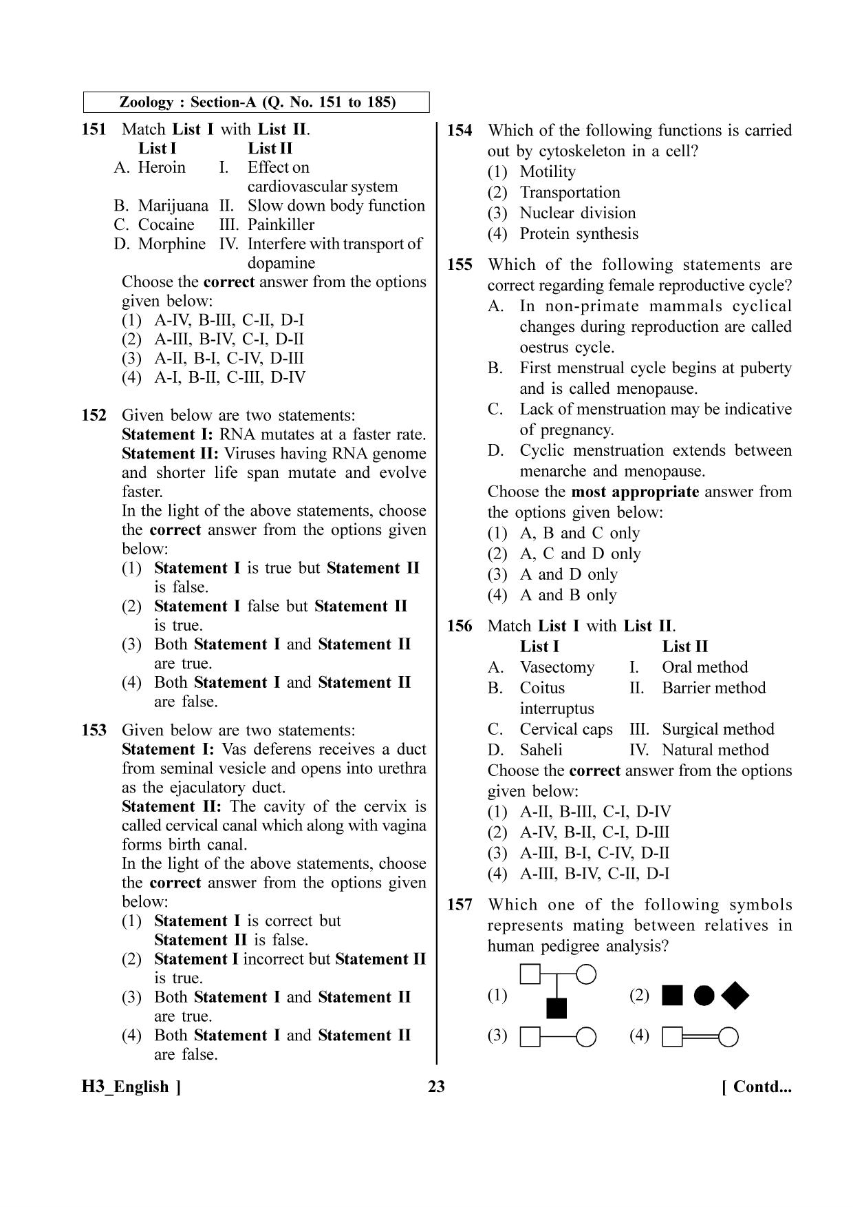 NEET 2023 H3 Question Paper - Page 23