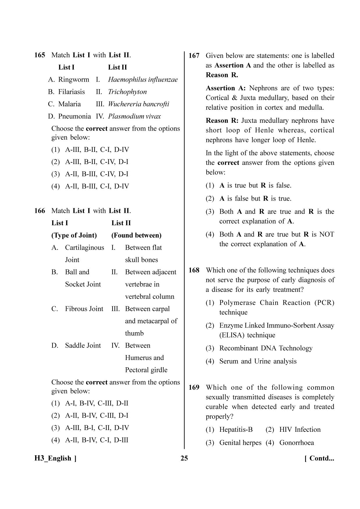 NEET 2023 H3 Question Paper - Page 25