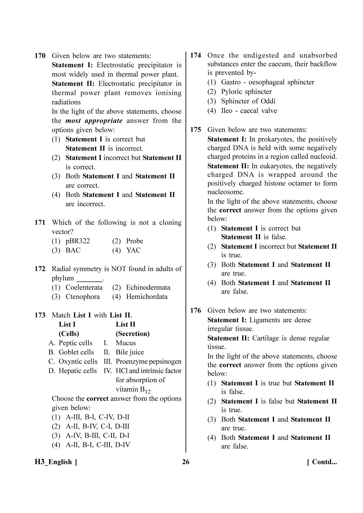 NEET 2023 H3 Question Paper - Page 26
