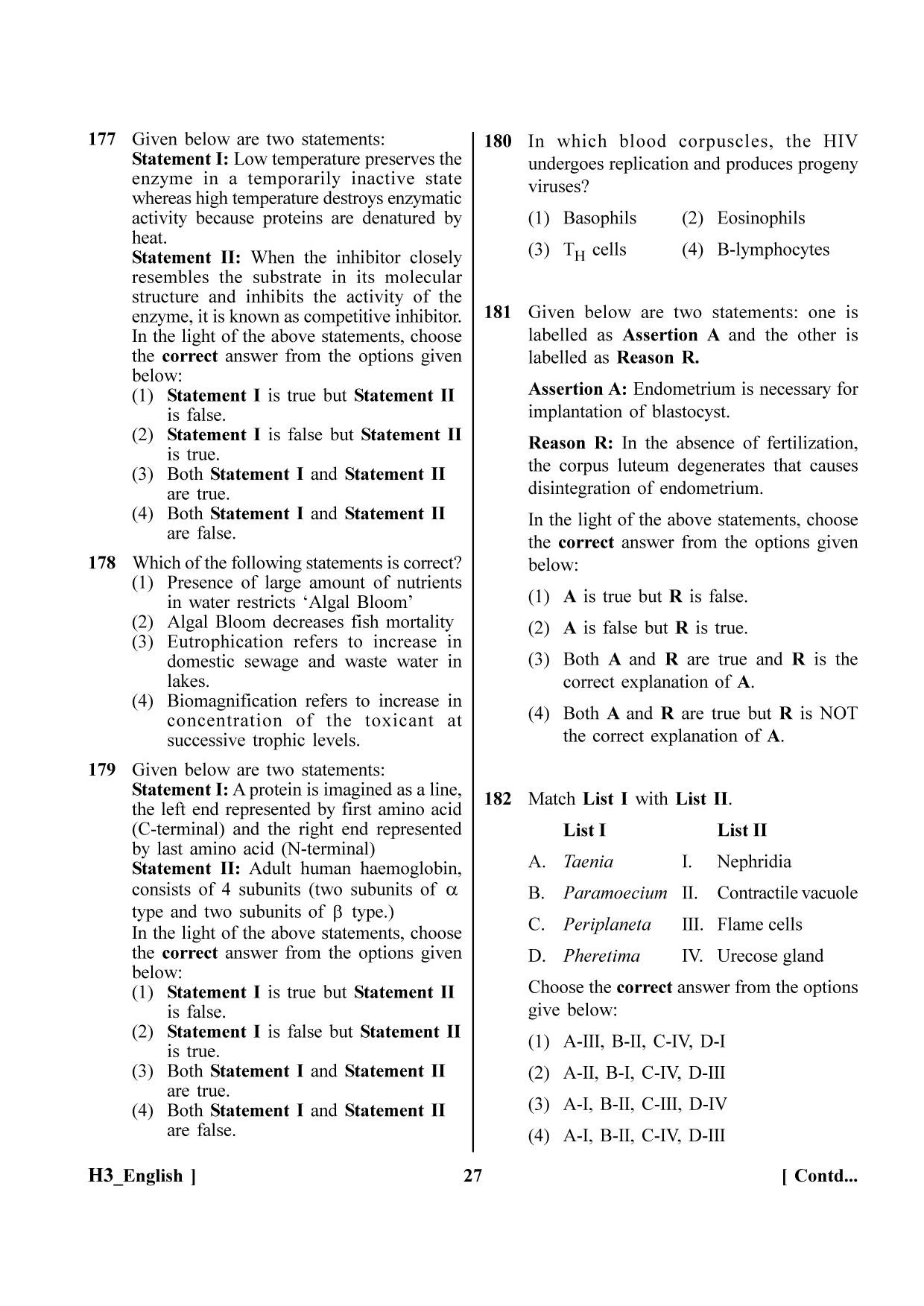 NEET 2023 H3 Question Paper - Page 27