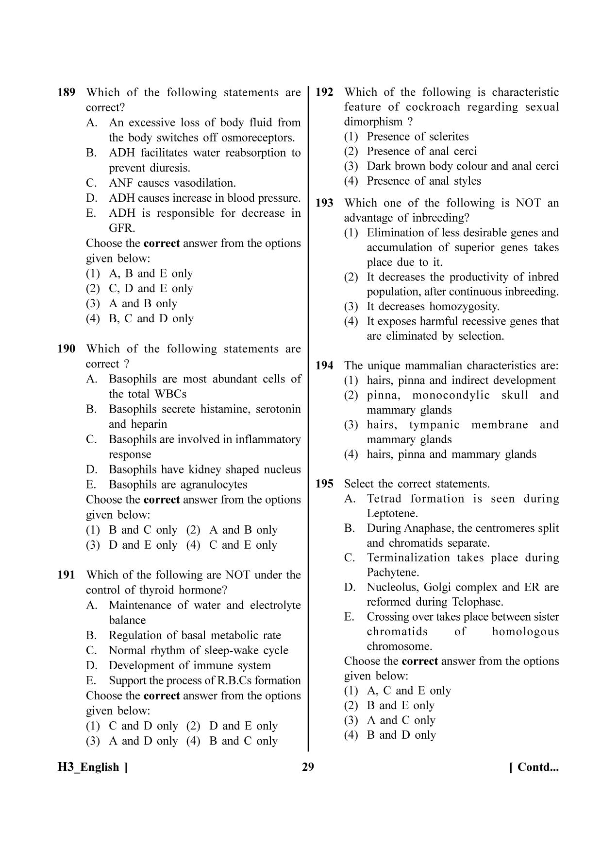 NEET 2023 H3 Question Paper - Page 29