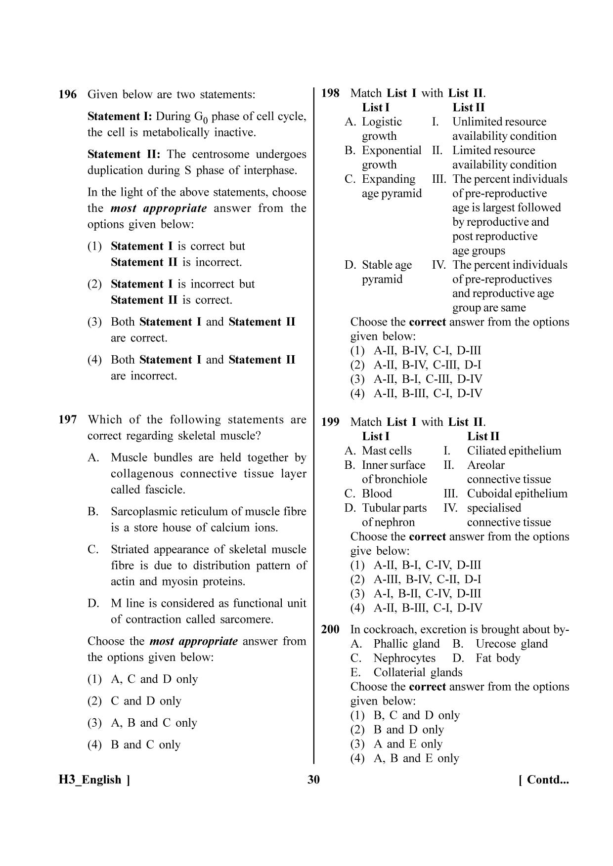 NEET 2023 H3 Question Paper - Page 30