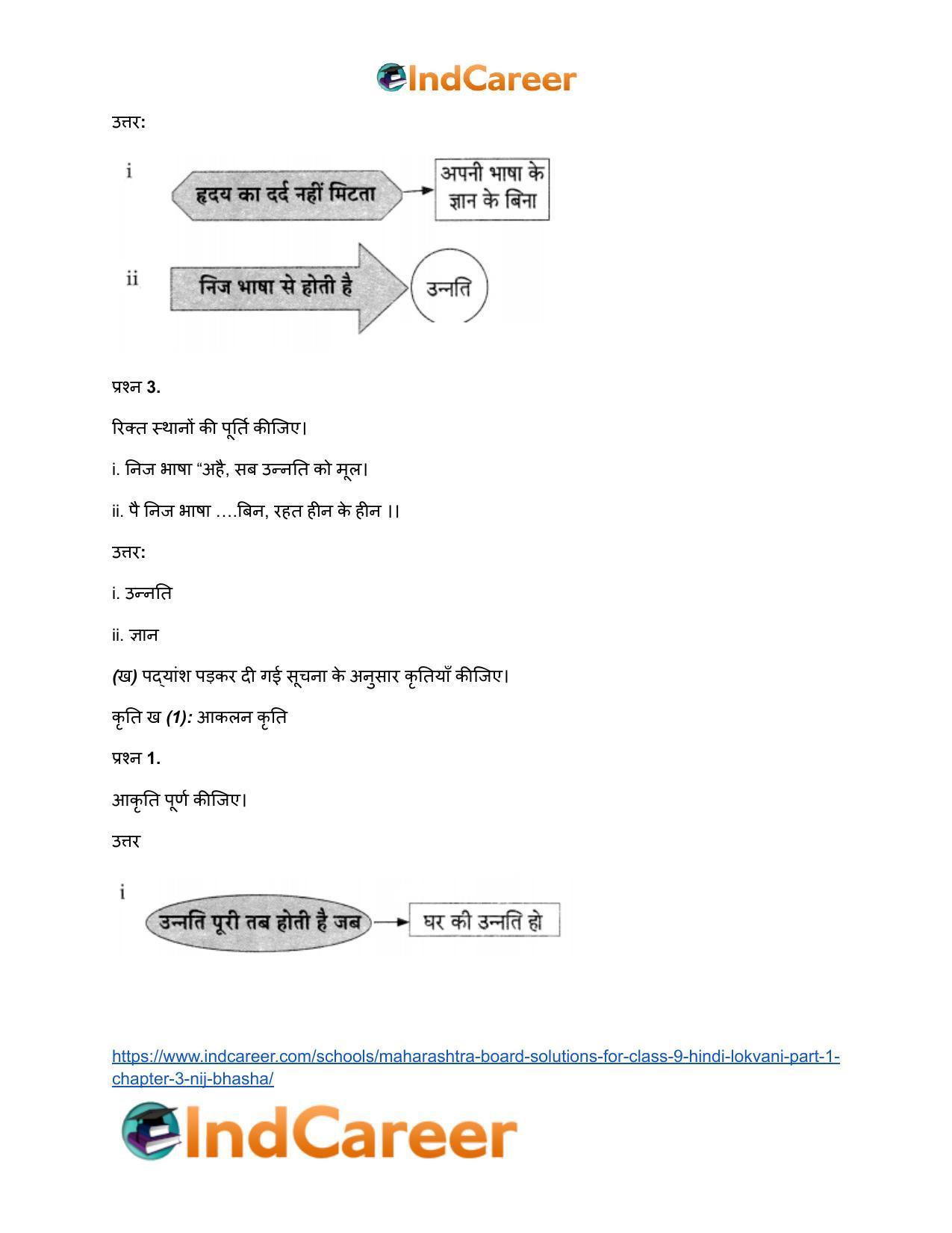 Maharashtra Board Solutions for Class 9- Hindi Lokvani (Part 1): Chapter 3- निज भाषा - Page 5