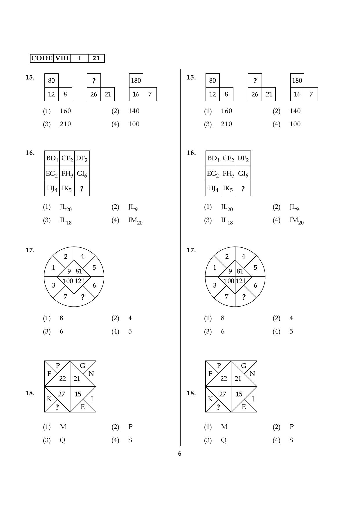 Tamil Nadu NMMS 2021 (MAT & SAT) Question Paper - Page 6