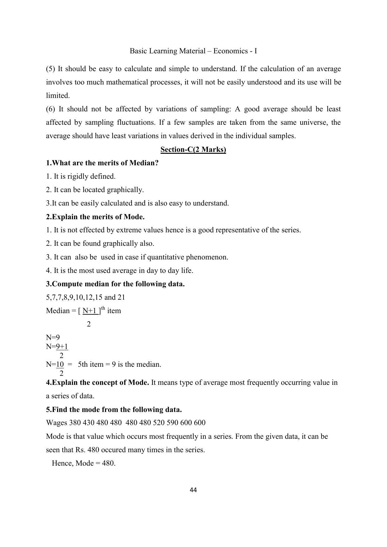 TS SCERT Inter 2nd Year Economics I yr EM Path 1 (Telugu Medium) Text Book - Page 45