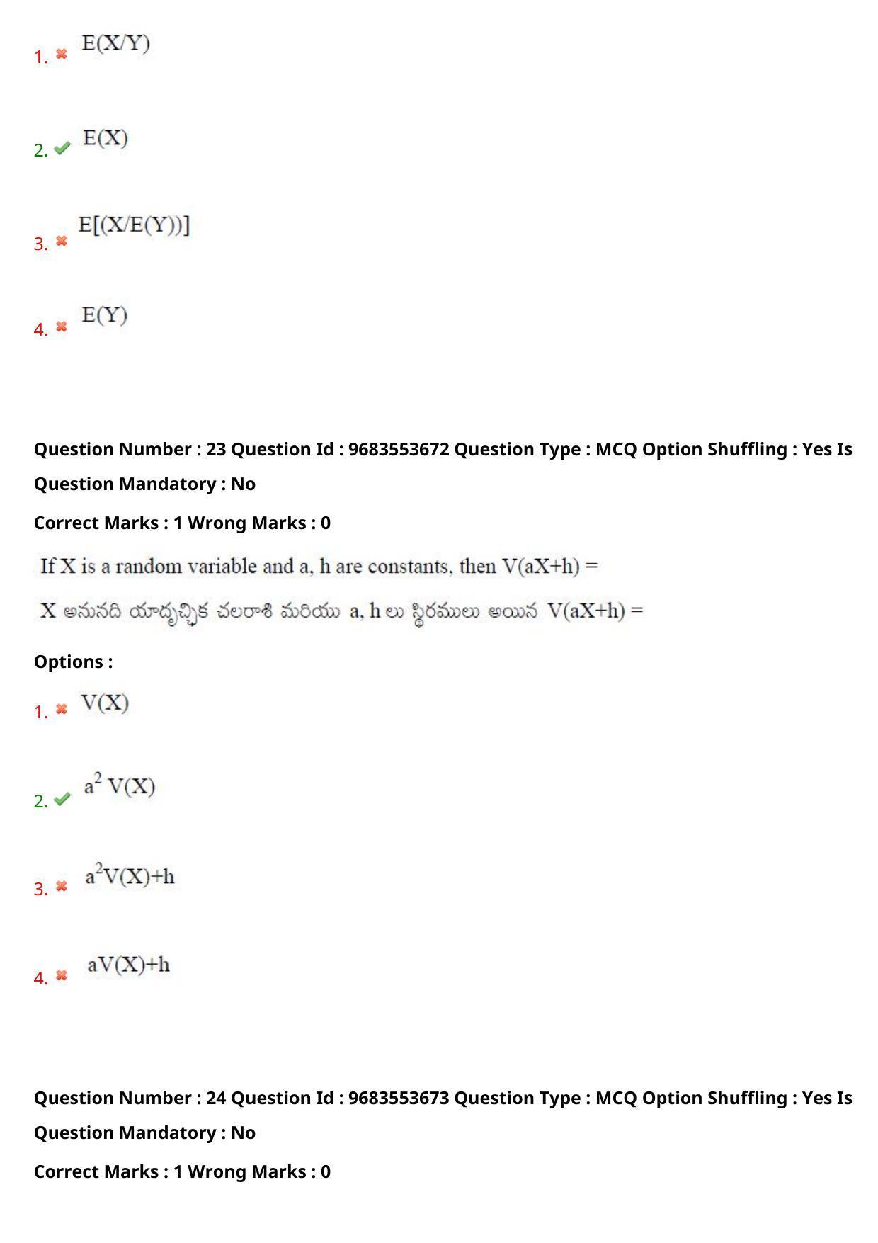 TS CPGET 2021 M.Sc. Statistics (Shift 2) Question Paper with Answer Key - Page 18