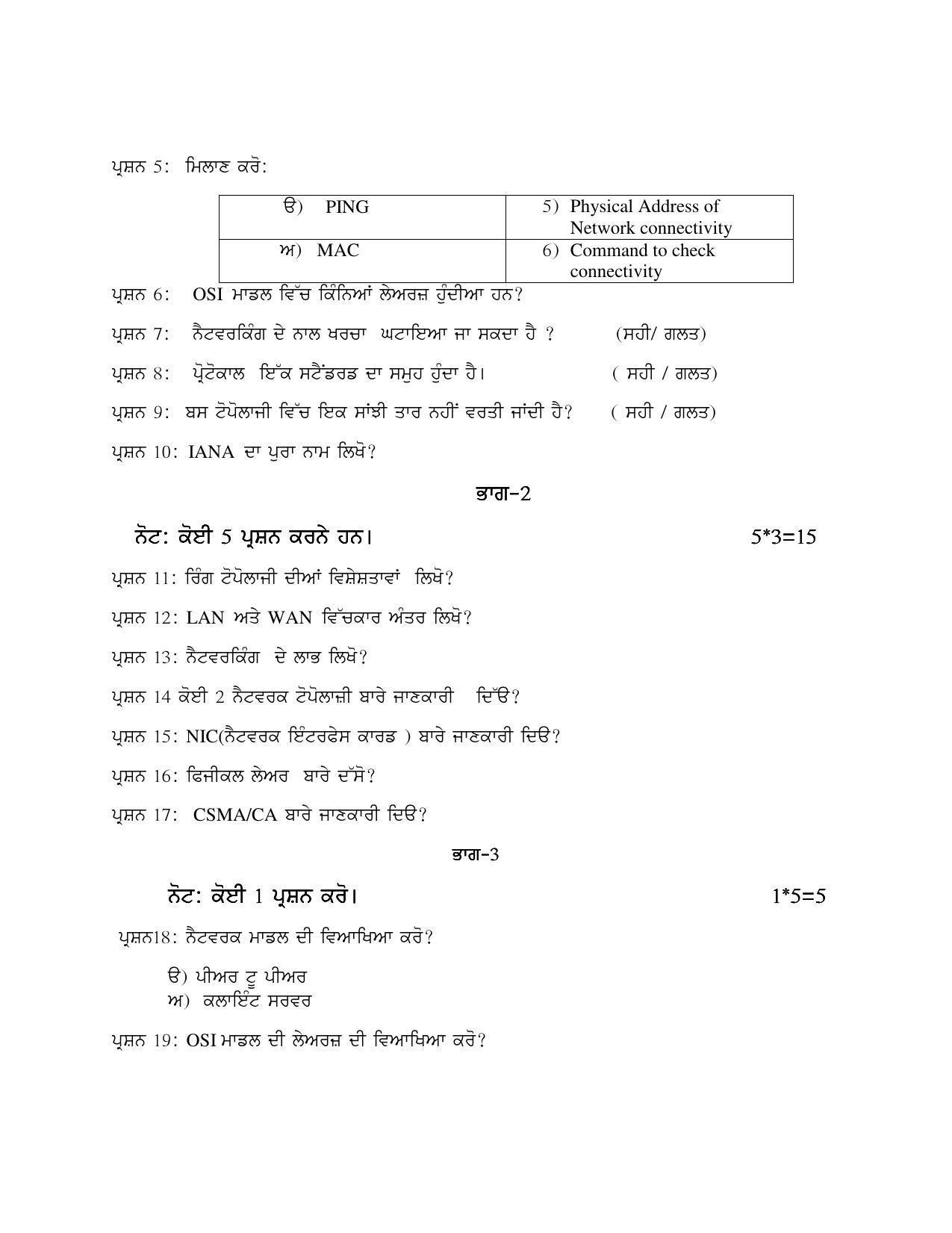 PSEB Class 12th Computer Science (Vocational ) Model Paper 2024 - Page 24