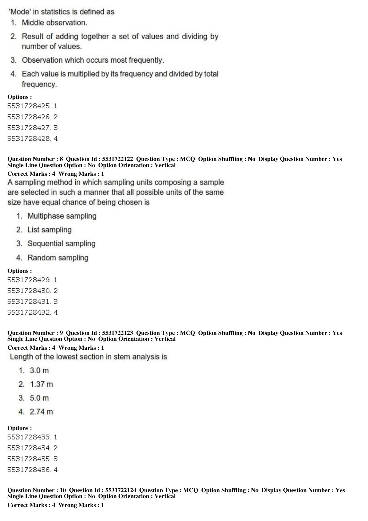 ICAR AIEEA PG 2019 FORESTRY AGROFORESTRY SILVICULTURE Question Paper - Page 4