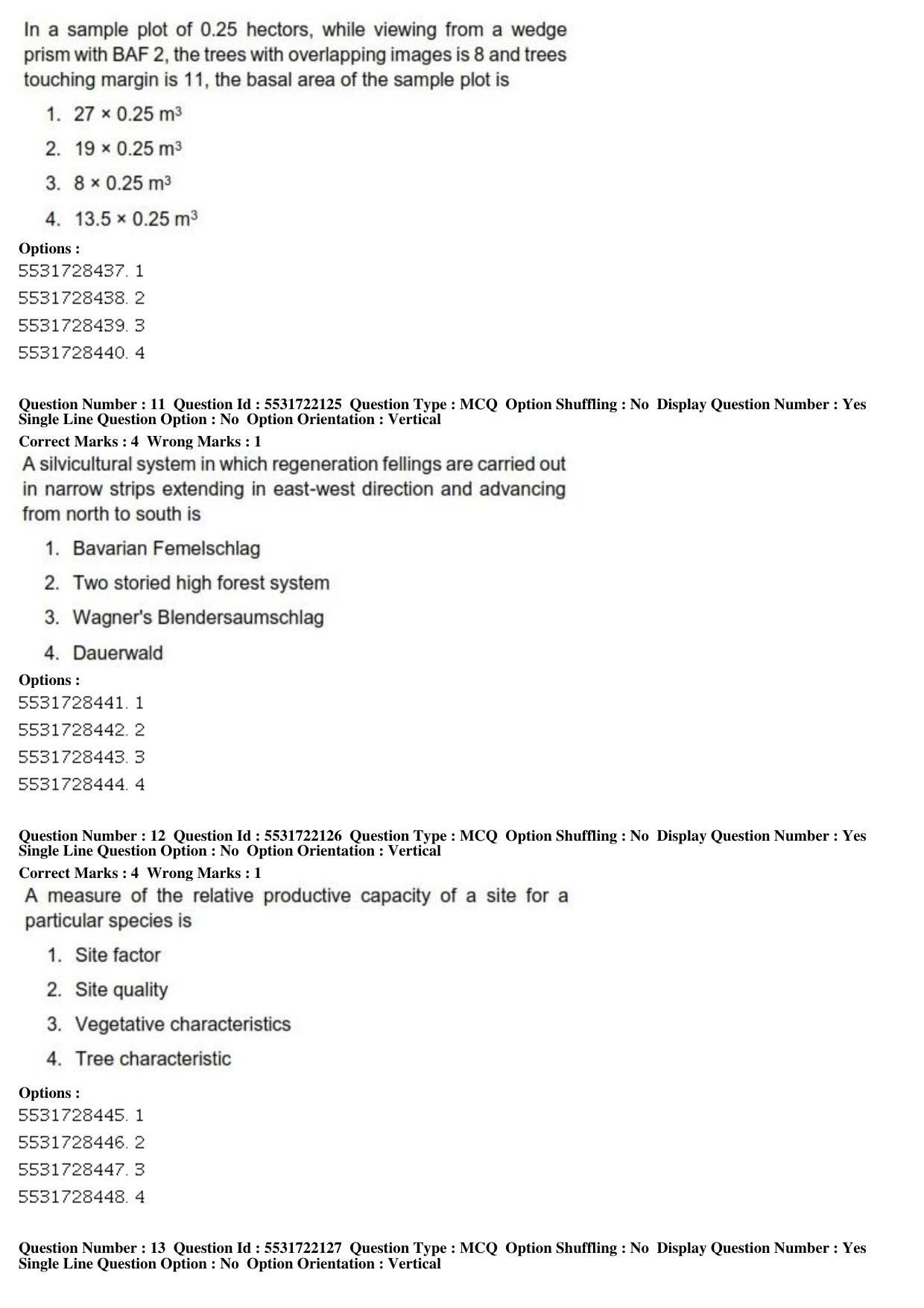 ICAR AIEEA PG 2019 FORESTRY AGROFORESTRY SILVICULTURE Question Paper - Page 5