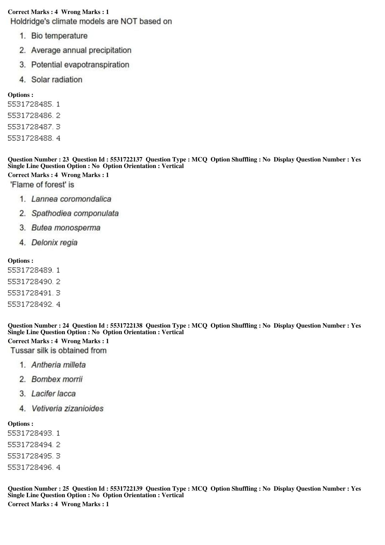 ICAR AIEEA PG 2019 FORESTRY AGROFORESTRY SILVICULTURE Question Paper - Page 9