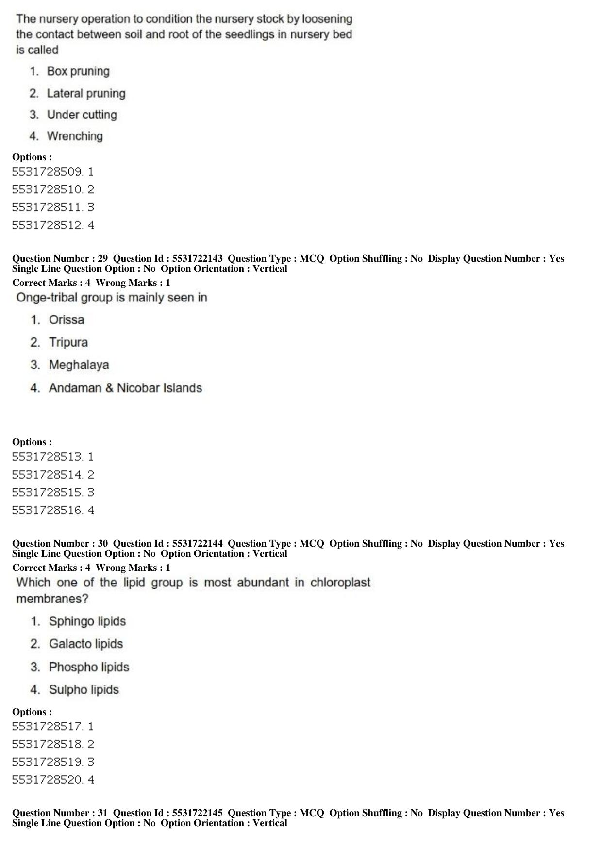 ICAR AIEEA PG 2019 FORESTRY AGROFORESTRY SILVICULTURE Question Paper - Page 11