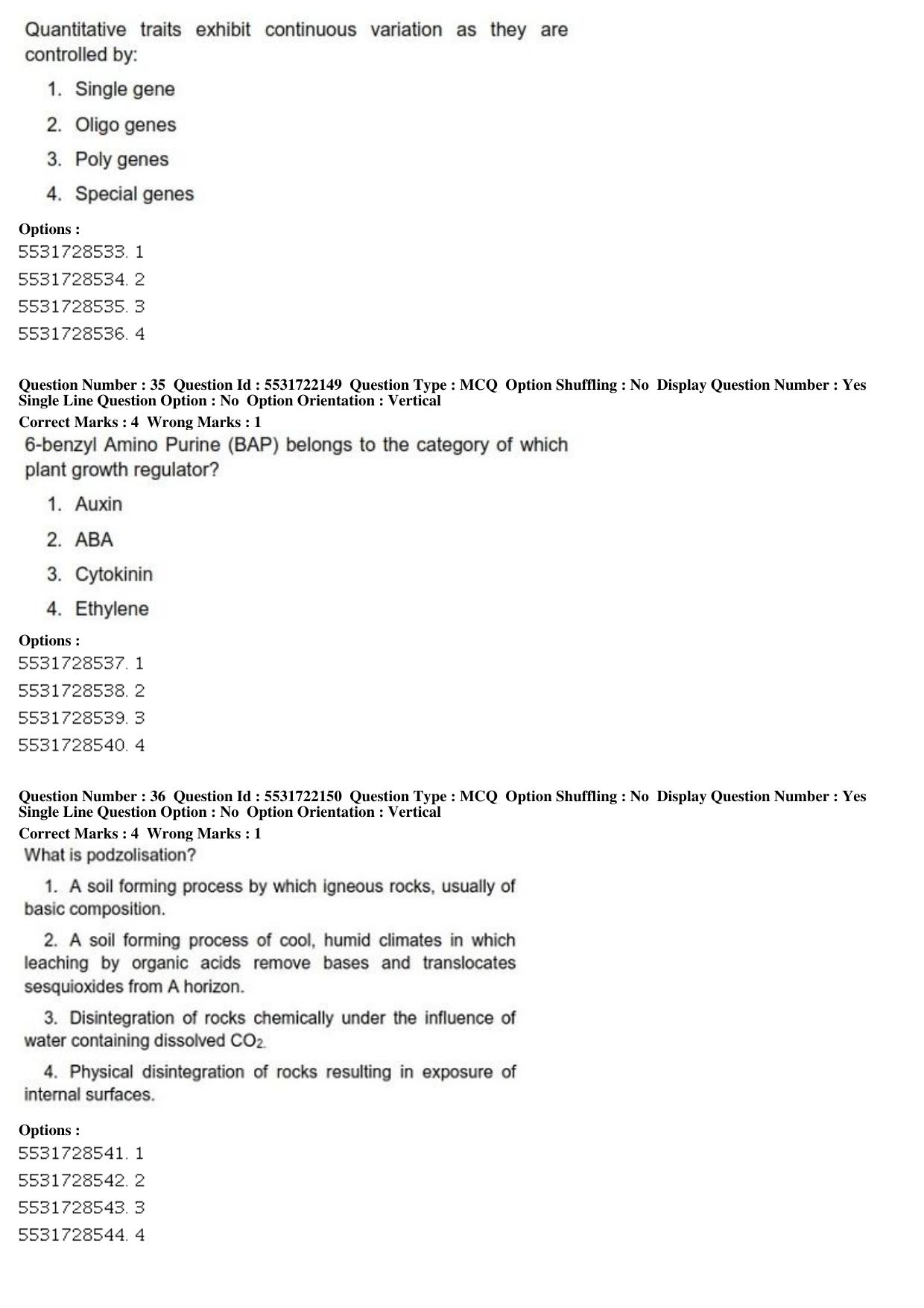 ICAR AIEEA PG 2019 FORESTRY AGROFORESTRY SILVICULTURE Question Paper - Page 13