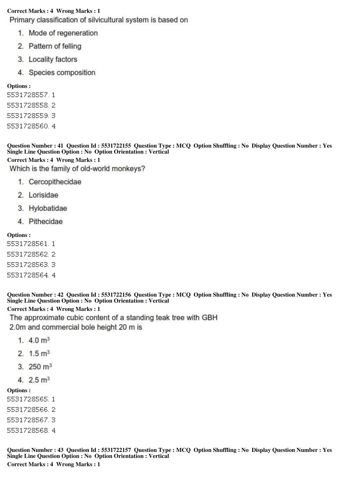 ICAR AIEEA PG 2019 FORESTRY AGROFORESTRY SILVICULTURE Question Paper - Page 15