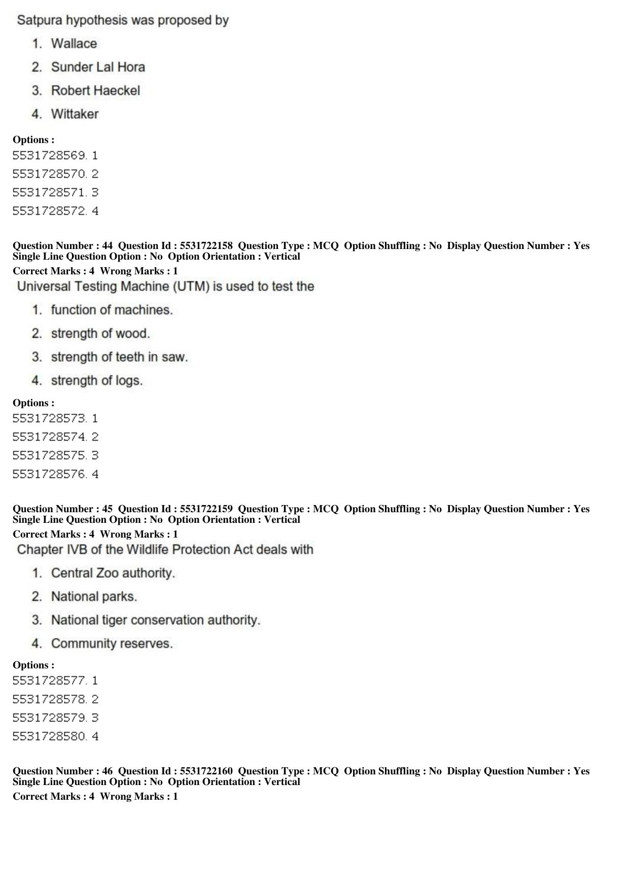 ICAR AIEEA PG 2019 FORESTRY AGROFORESTRY SILVICULTURE Question Paper - Page 16