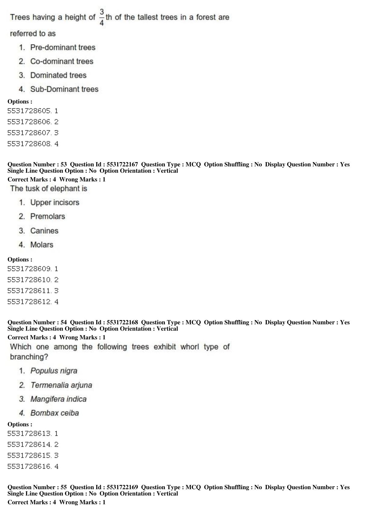 ICAR AIEEA PG 2019 FORESTRY AGROFORESTRY SILVICULTURE Question Paper - Page 19