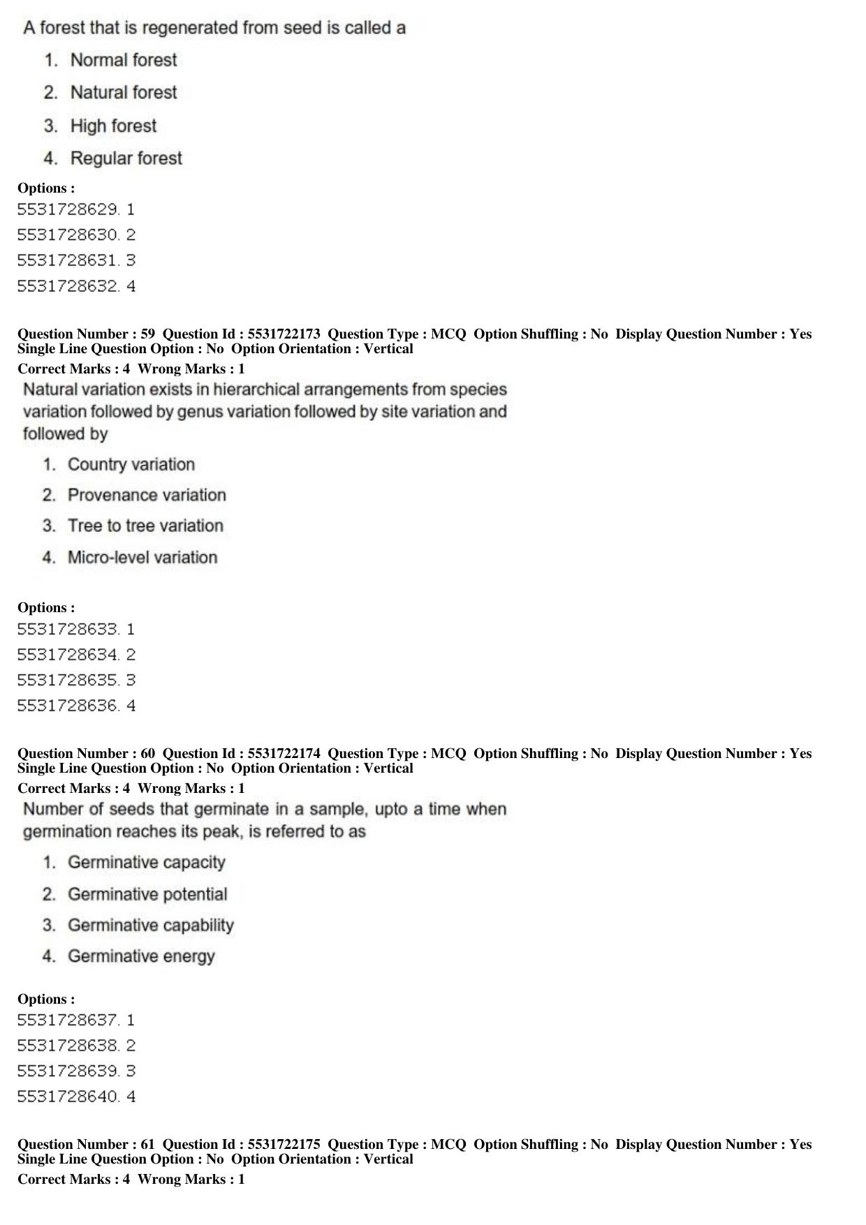 ICAR AIEEA PG 2019 FORESTRY AGROFORESTRY SILVICULTURE Question Paper - Page 21