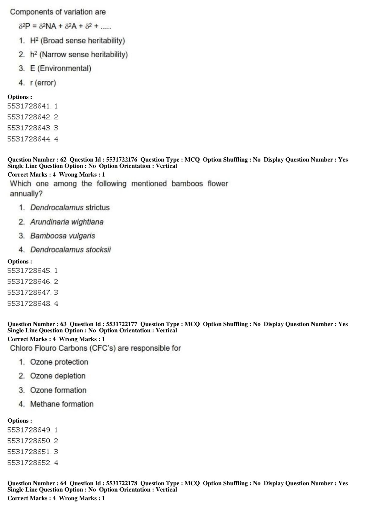 ICAR AIEEA PG 2019 FORESTRY AGROFORESTRY SILVICULTURE Question Paper - Page 22