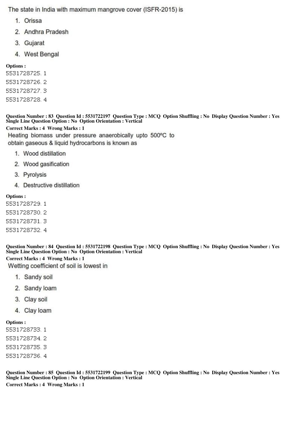 ICAR AIEEA PG 2019 FORESTRY AGROFORESTRY SILVICULTURE Question Paper - Page 29