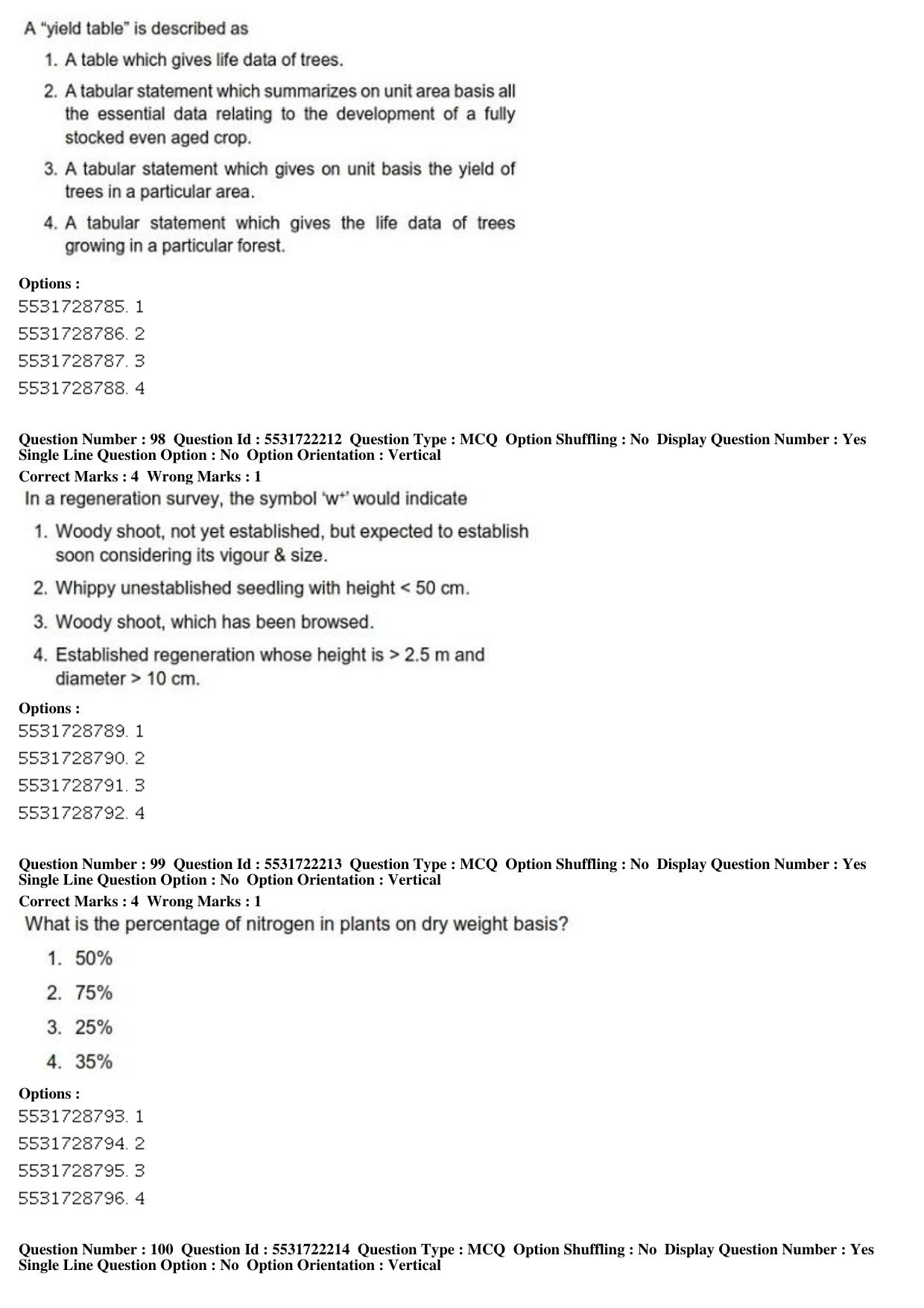 ICAR AIEEA PG 2019 FORESTRY AGROFORESTRY SILVICULTURE Question Paper - Page 34