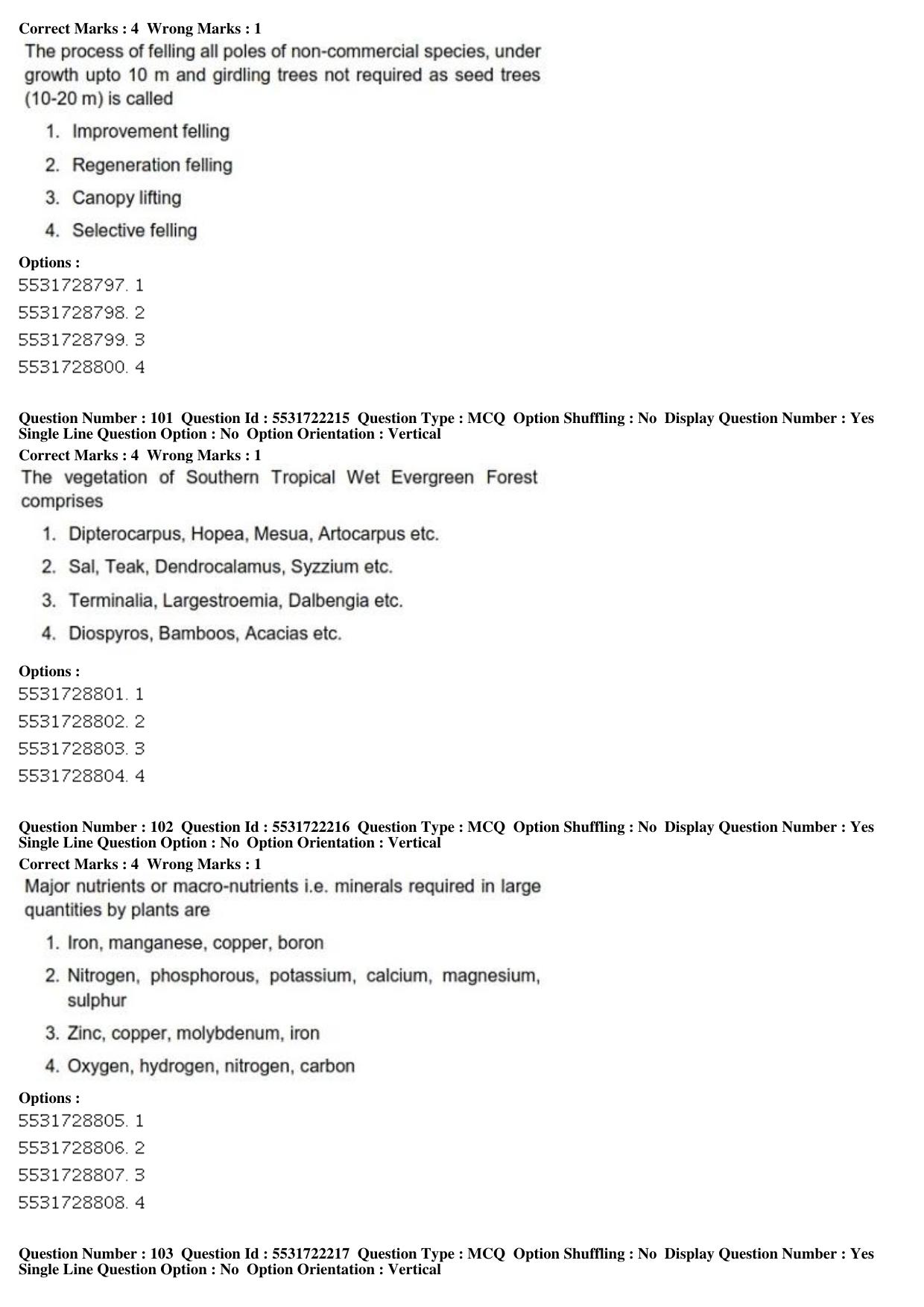 ICAR AIEEA PG 2019 FORESTRY AGROFORESTRY SILVICULTURE Question Paper - Page 35