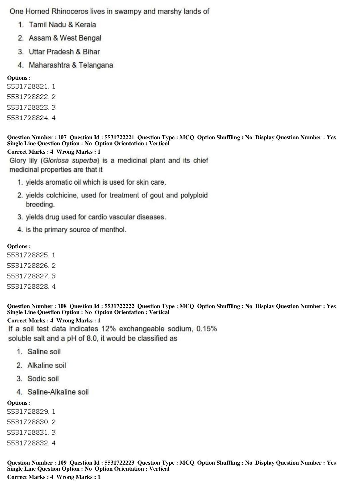 ICAR AIEEA PG 2019 FORESTRY AGROFORESTRY SILVICULTURE Question Paper - Page 37