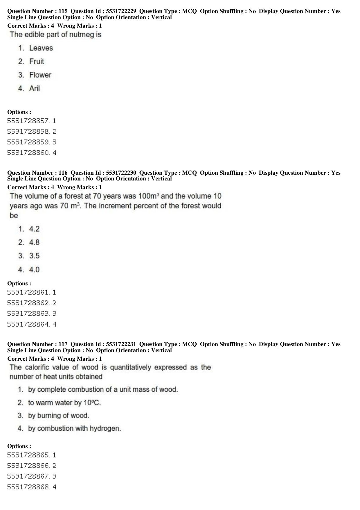 ICAR AIEEA PG 2019 FORESTRY AGROFORESTRY SILVICULTURE Question Paper - Page 40