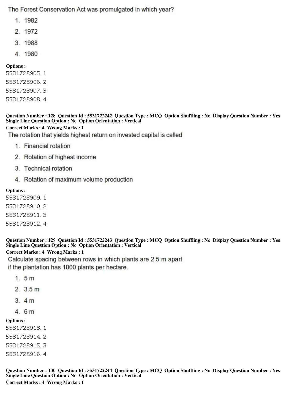 ICAR AIEEA PG 2019 FORESTRY AGROFORESTRY SILVICULTURE Question Paper - Page 44