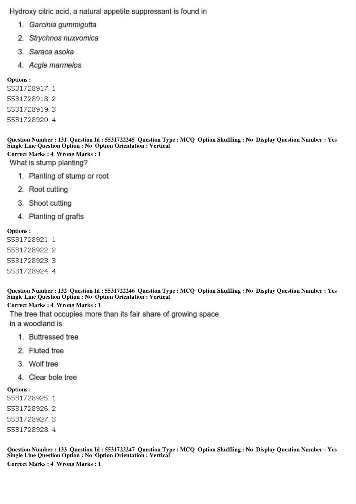 ICAR AIEEA PG 2019 FORESTRY AGROFORESTRY SILVICULTURE Question Paper - Page 45