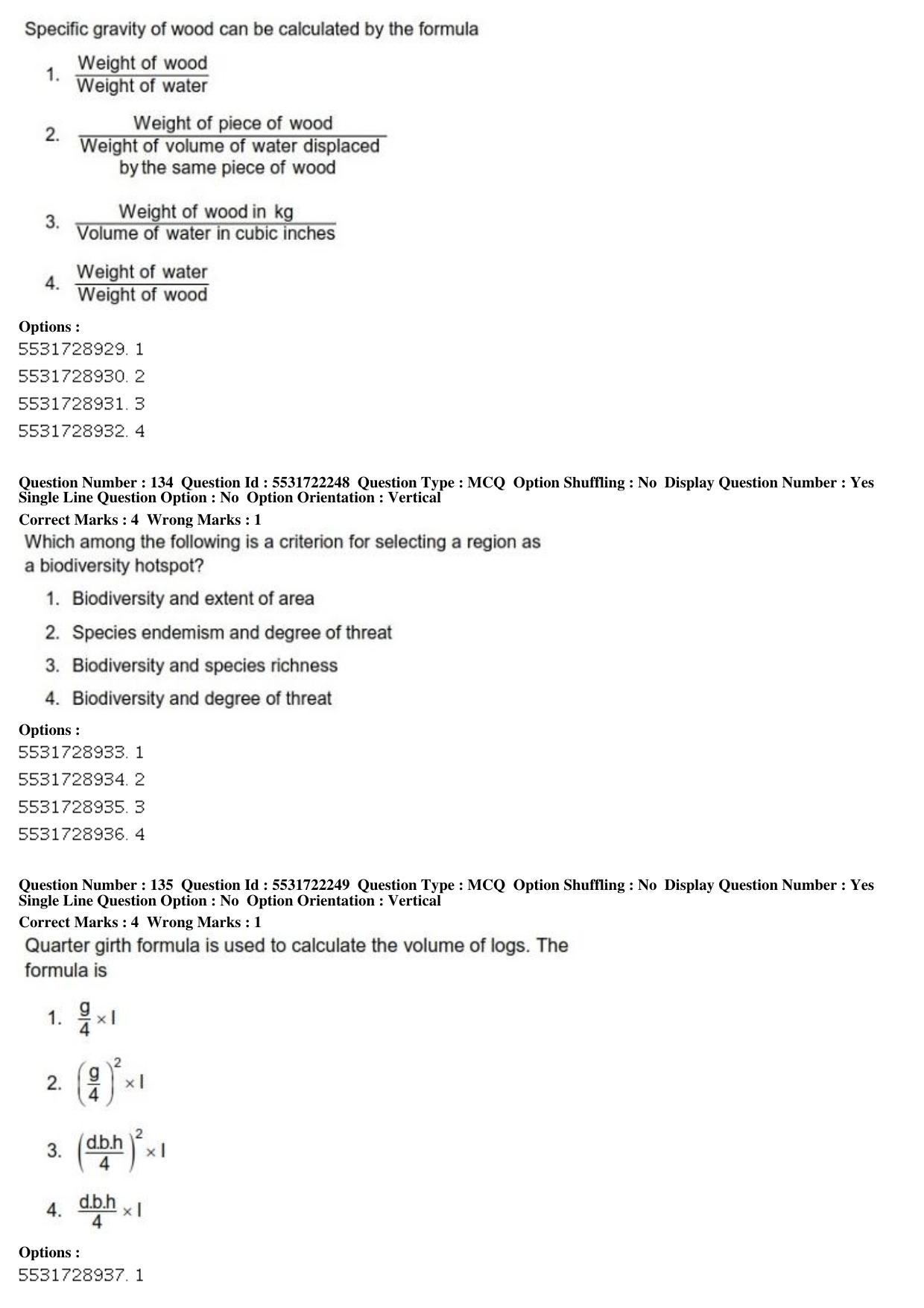ICAR AIEEA PG 2019 FORESTRY AGROFORESTRY SILVICULTURE Question Paper - Page 46