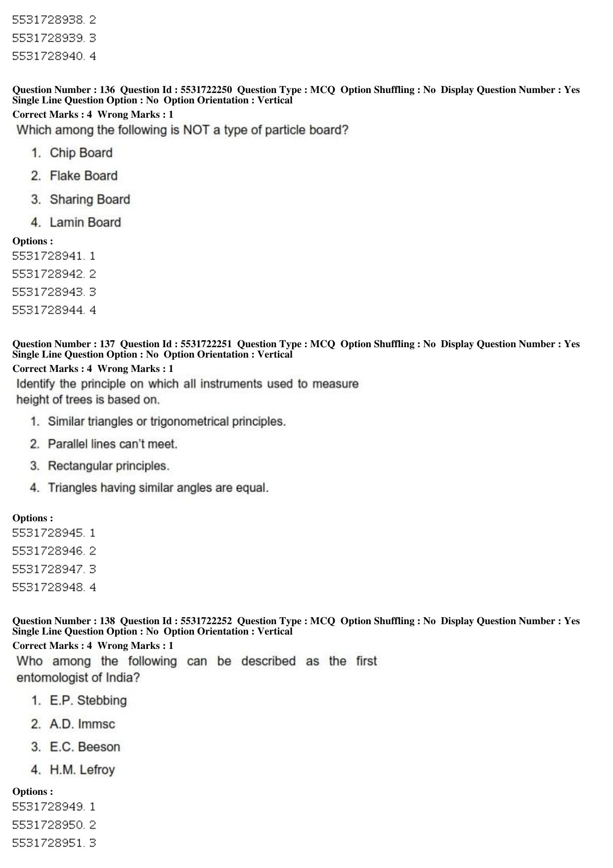 ICAR AIEEA PG 2019 FORESTRY AGROFORESTRY SILVICULTURE Question Paper - Page 47