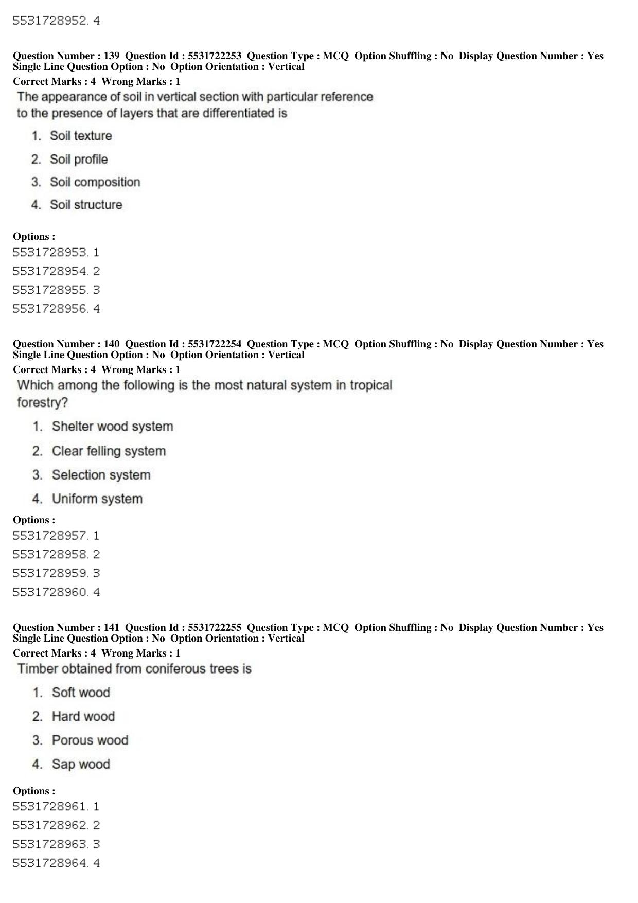 ICAR AIEEA PG 2019 FORESTRY AGROFORESTRY SILVICULTURE Question Paper - Page 48