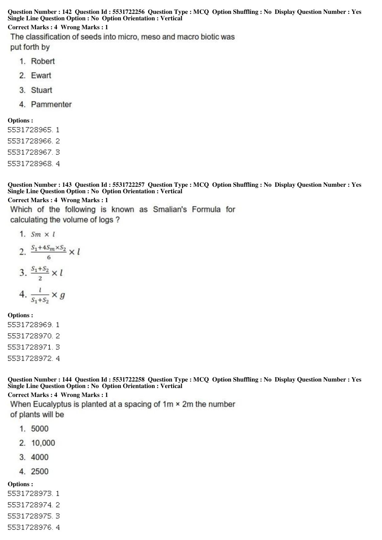 ICAR AIEEA PG 2019 FORESTRY AGROFORESTRY SILVICULTURE Question Paper - Page 49