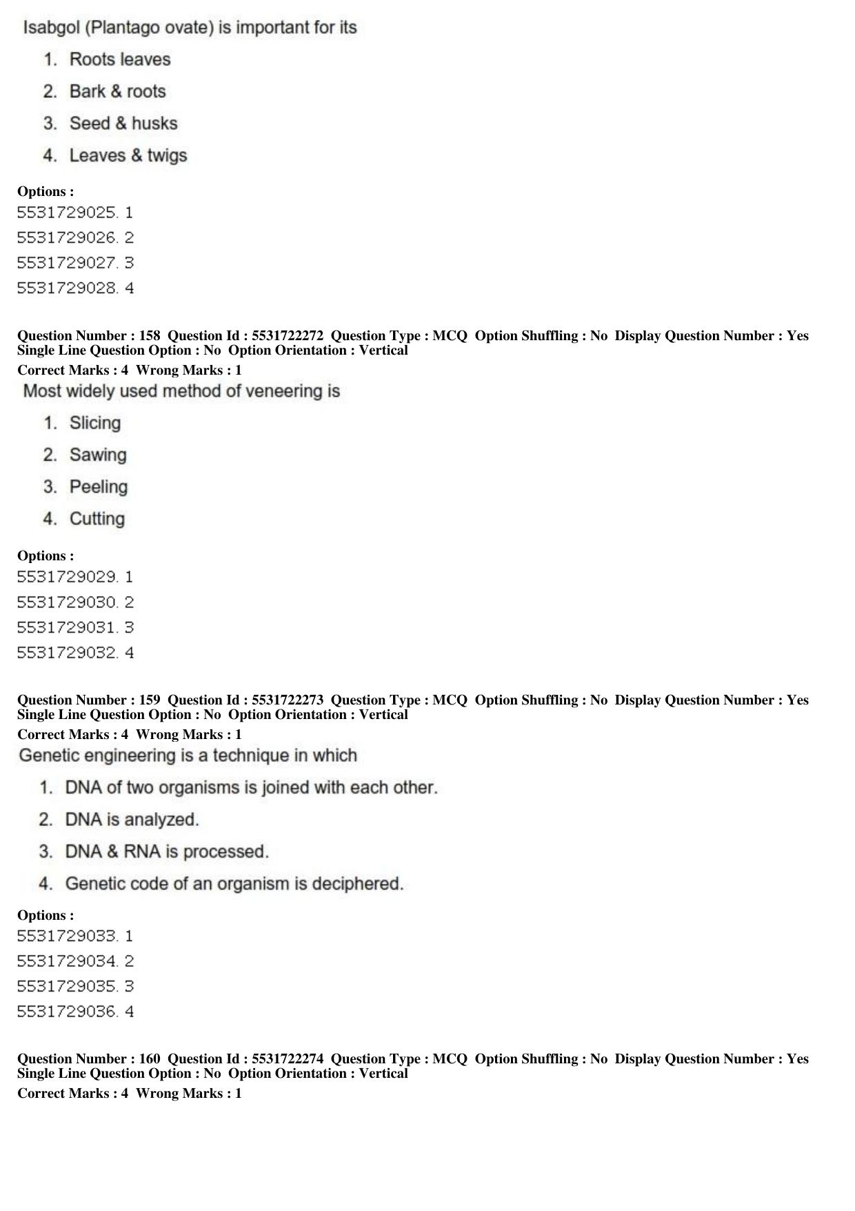 ICAR AIEEA PG 2019 FORESTRY AGROFORESTRY SILVICULTURE Question Paper - Page 54