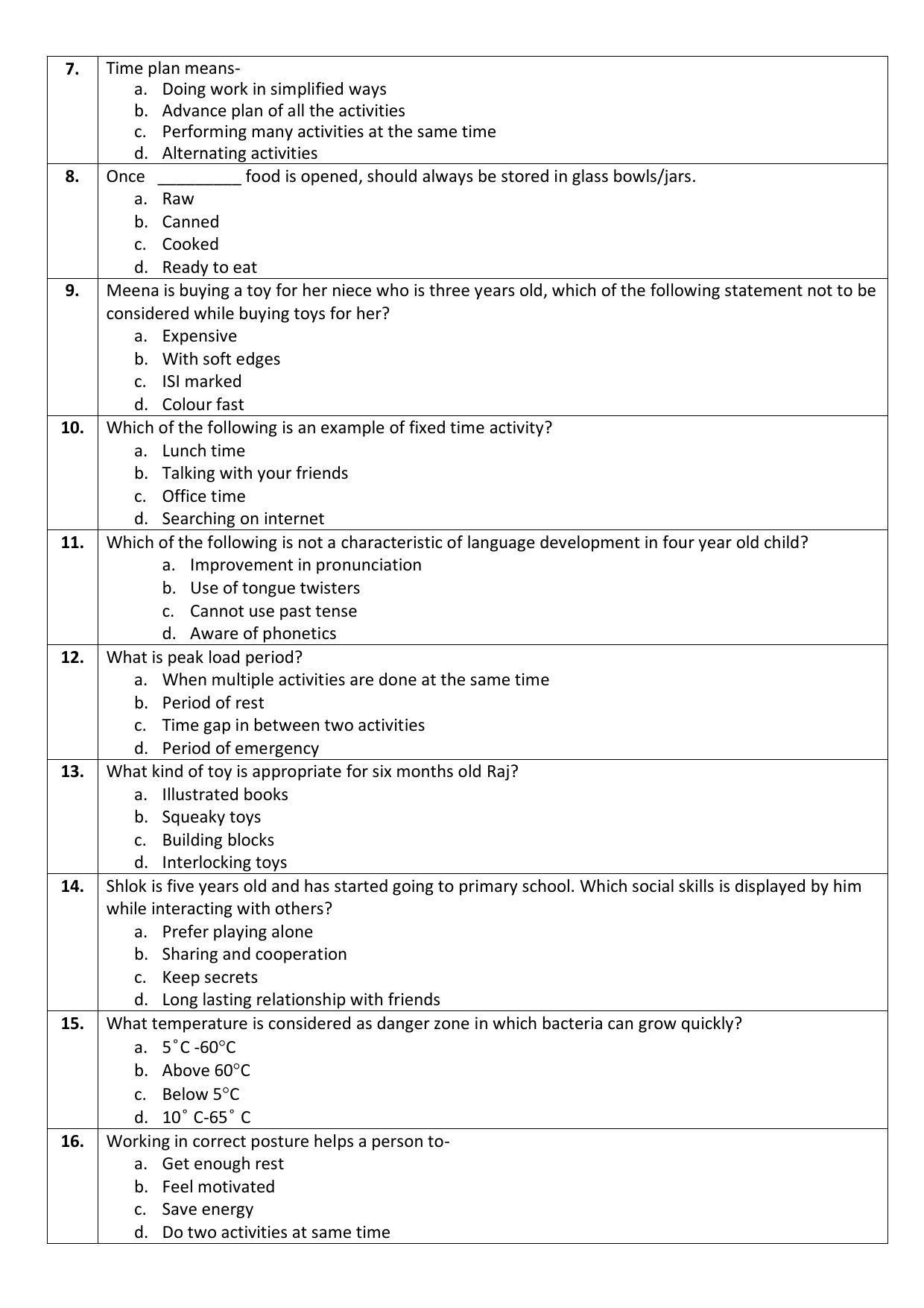 CBSE Class 10 Home Science Sample Paper 2021-22 - Page 2