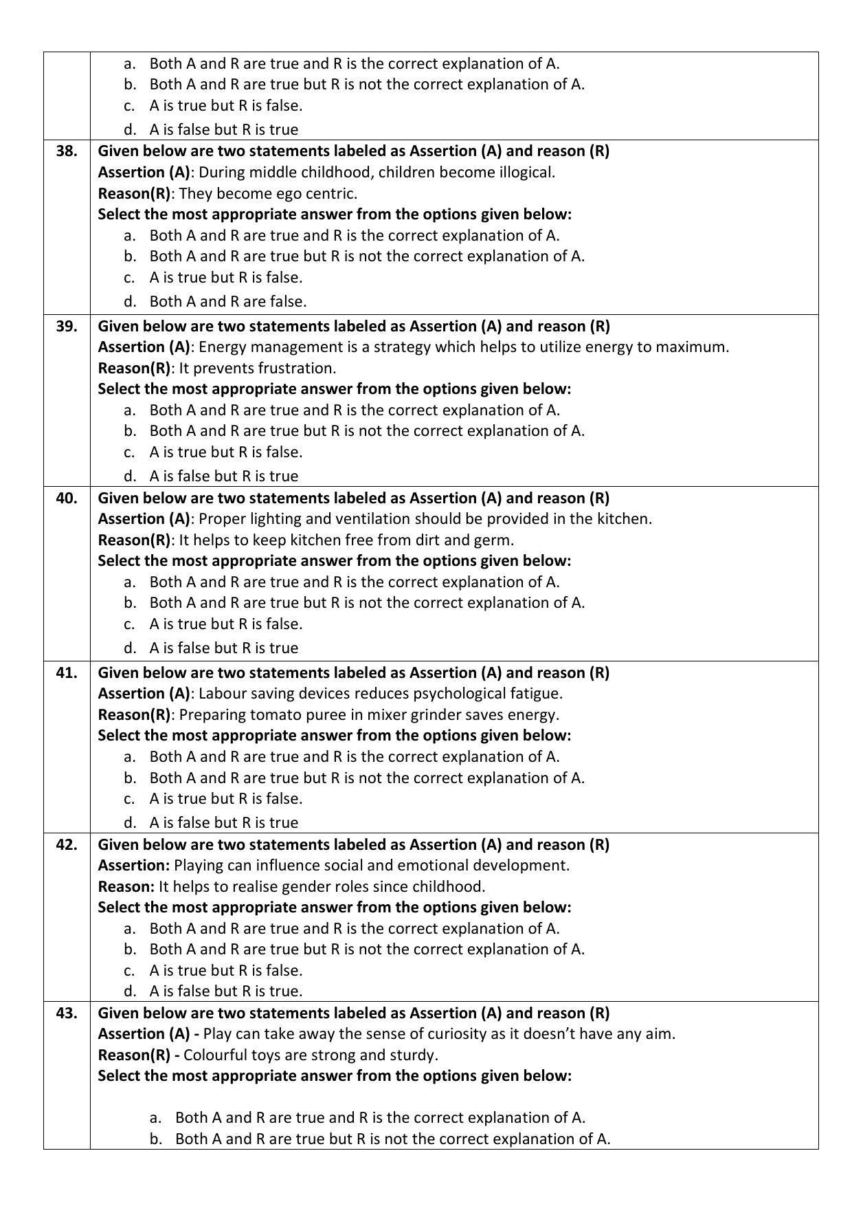 CBSE Class 10 Home Science Sample Paper 2021-22 - Page 6